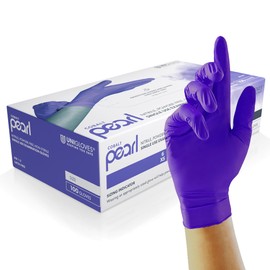 UNIGLOVES UNIGLOVES Cobalt Pearl Nitrile Examination Gloves - Multipurpose, Powder Free and Latex Free Disposable Gloves - Box of 100 Gloves, Cobalt, Extra Small (GP1011)