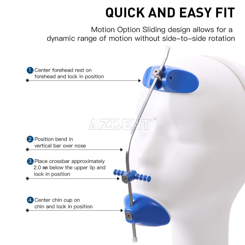 AZDENT Dental Orthodontic Adjustable Reverse Forward-Pull Traction Single Bar Headgear