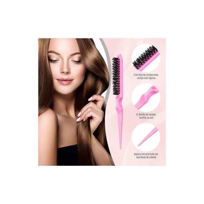 Peine de Triple Burla, 10 Pcs para Peinar Cabello, Kit