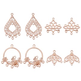 COGCHARGER 8 Pieces Mixed Shape Brass Charm Pendants Brass Lotus Flower Charm Tibetan Style Pendant for Jewellery Necklace Bracelet Earrings Making Crafts