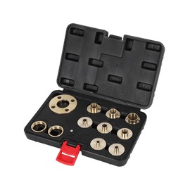KATSU 105435 Template Router Guides Kit with Lock Nut Adapter, Imperial Size Brass Template Guide Bushing Kit for Cleaning Work Dovetail Work Hinge Milling 105435