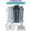 Velomix 4Pack, 28 oz Protein Shaker Bottles for Protein Mixes,