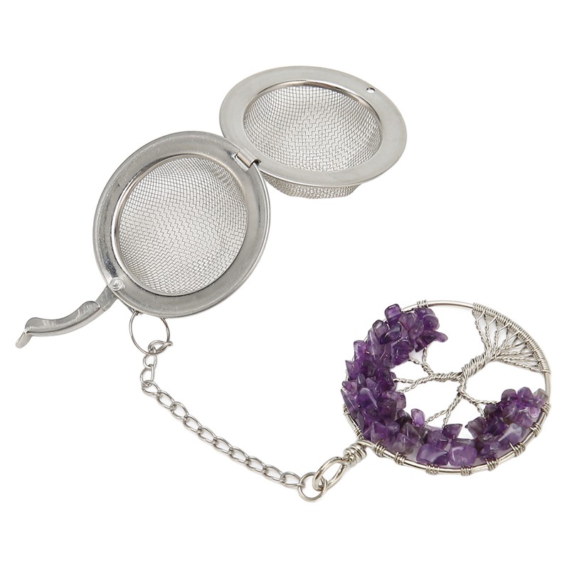 Tea Infuser Artificial Crystal Stone Tea Strainer Stainless Steel Diffuser