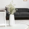 D'vine Dev 8 Inch White Elegant Oval Ceramic Vase for
