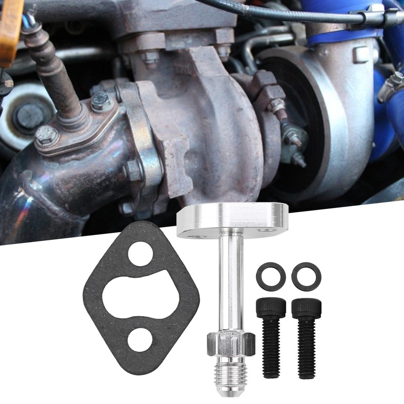Turbo Oil Water Drain Return Flange Adapter Kit Aluminium Alloy