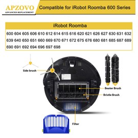 APZOVO Accessories Replacement Parts for iRobot Roomba 600 604 605 606 610 612 614 615 616 620 621 626 627 630 631 632 639 640 650 651 660 669 670 671 672 675 676 680 681 685 687 689 690 691 692 694