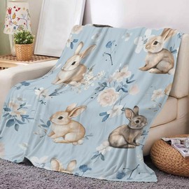 FYDZBSL Rabbit Blanket Super Soft Cozy Fleece Throw Cute Rabbit Themed Design Printed Throw Blankets for Kids, Chair Sofa, Warm Soft Cozy Blanket 40"x60"