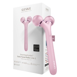 GESKE | SmartAppGuided™ Sonic Facial Roller | 4 in 1 | Dermaroller | Device for Face | Dermaroll | Professional Face Roller | Tightens and Defines the Skin on the Face