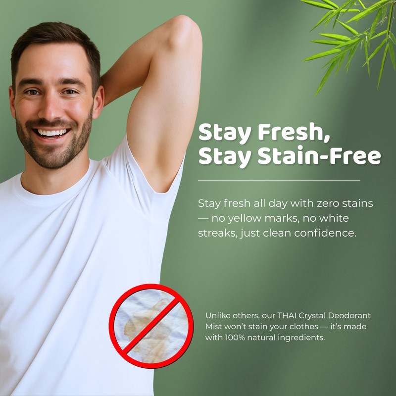 Thai Deodorant Stone Crystal Mist Natural Deodorant Spray 8 oz.