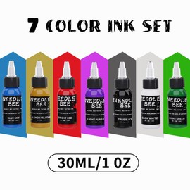 Tattoo Ink  1 oz(30ml) Tattoo Supply 7or14 Colors Pigment Kit Friendly Pigment Ink Cosmetic - Color: 7colors