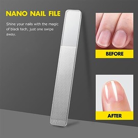 Glass Nail Shiner - 5PC Upgrade Glass Nail File for Natural Nails Nano Nail Buffers Crystal Shine Polisher, Professional Manicure Tools Kit for Acryli