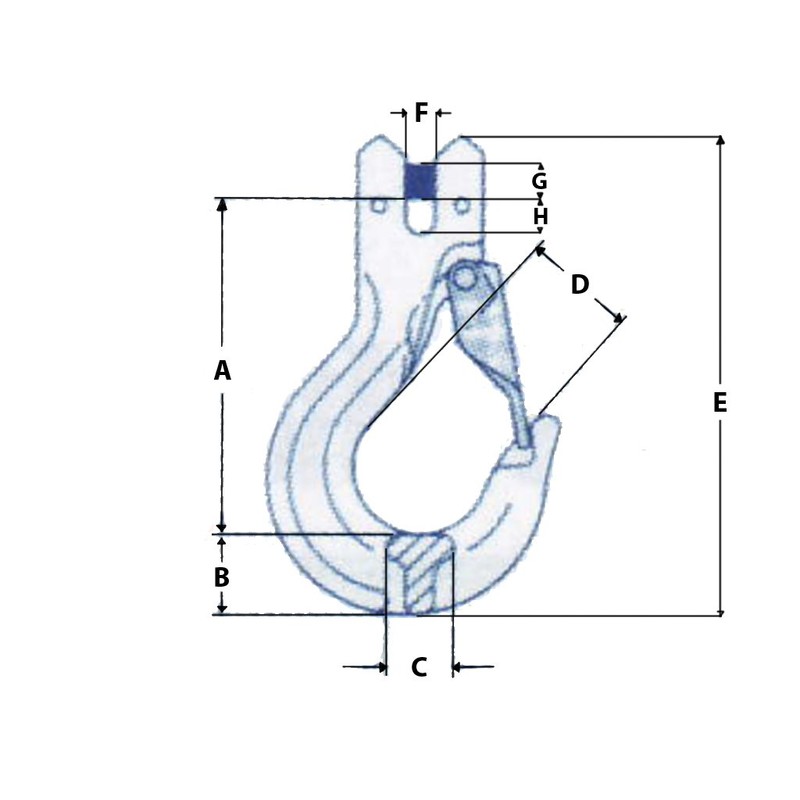 Lifting Clevis Sling Hook with Latch 10MM (Grade 100 4