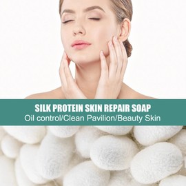 Silk Protein Whitening Soap, Facial Soap, Mild Face Soap, Soap for Face, Brightening Solid Face Soap Against Pimples and Black Spots, Pack of 2