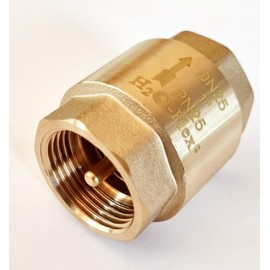 H2O-Flex® DN15 Check Valve 1/2 Inch Completely Made of Brass, up to 90 °C, 25 Bar Short Length