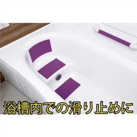 Towa Sangyo Anti-Slip Sheet, Stickable, Anti-Slip Bath, Purple, Approx. 6.5 x 11.6 inches (16.5 x 29.5 cm)
