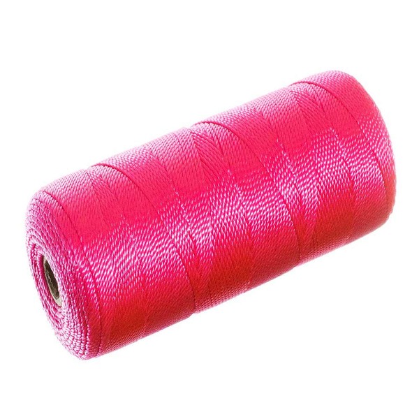 Braided Nylon Mason Line - Twine Cord (1000 Feet, Fluorescent Pink)