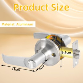 Bubuny Door Handles, Door Handle with Lock, Privacy Knob Locking Device, Door Lever Handle Lock with Key use for Entry Passage and Bathroom