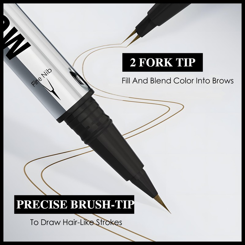 MOTIBACK 2-in-1 Dual-Ended Eyebrow Pen - Waterproof Microblading Brow Pencil