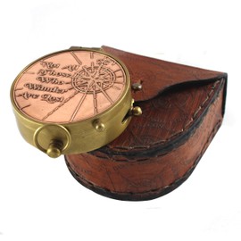 CollectiblesBuy Nautical Victorian Marine - Funda de piel con brújula de cobre y latón