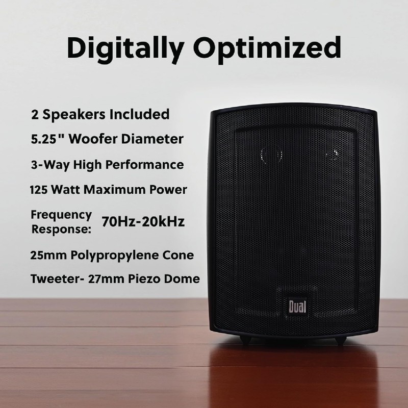 Dual Electronics LU53PB 5.25" 3-Way High Performance Outdoor Indoor Wired