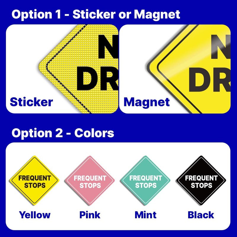 GEEKBEAR Delivery Driver Frequent Stops Car Sign - Sticker or