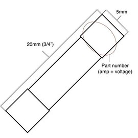Witonics Pack of 5, Fast Quick Blow Ceramic Fuse 630mA (0.63A) 250V, 5x20mm (3/16 inch x 3/4 inch)