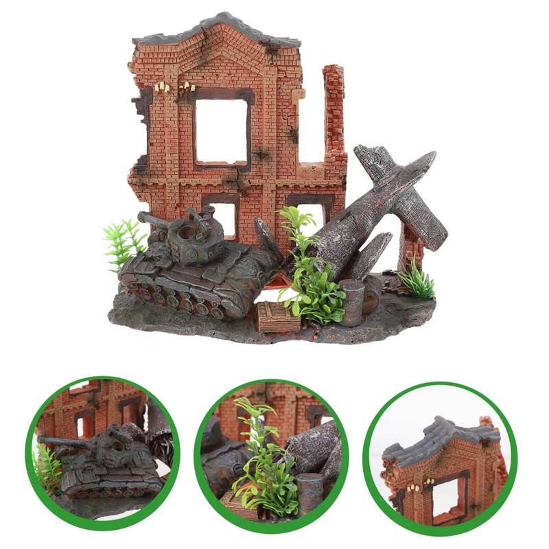 Sosoport 1pc Resin Craft Fish Tank Landscape Supply Decorative Wreckage