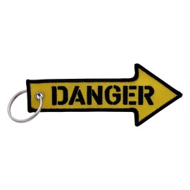 Unbranded Danger Arrow Keychain Key Tag for Motorcycles, Scooters, Cars & Gifts