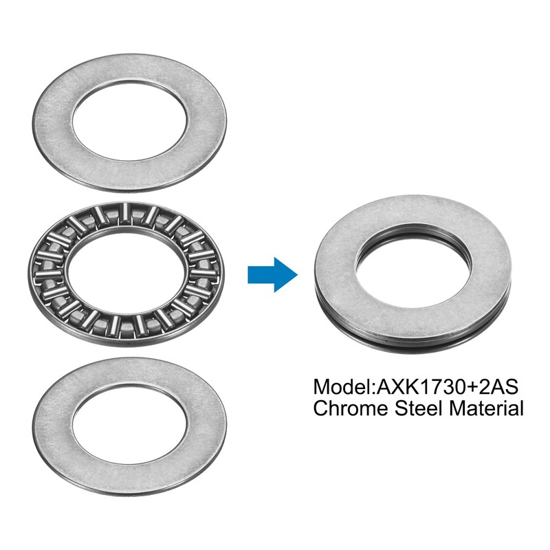 sourcing map 4 Sets AXK1730+2AS Thrust Needle Roller Bearings with