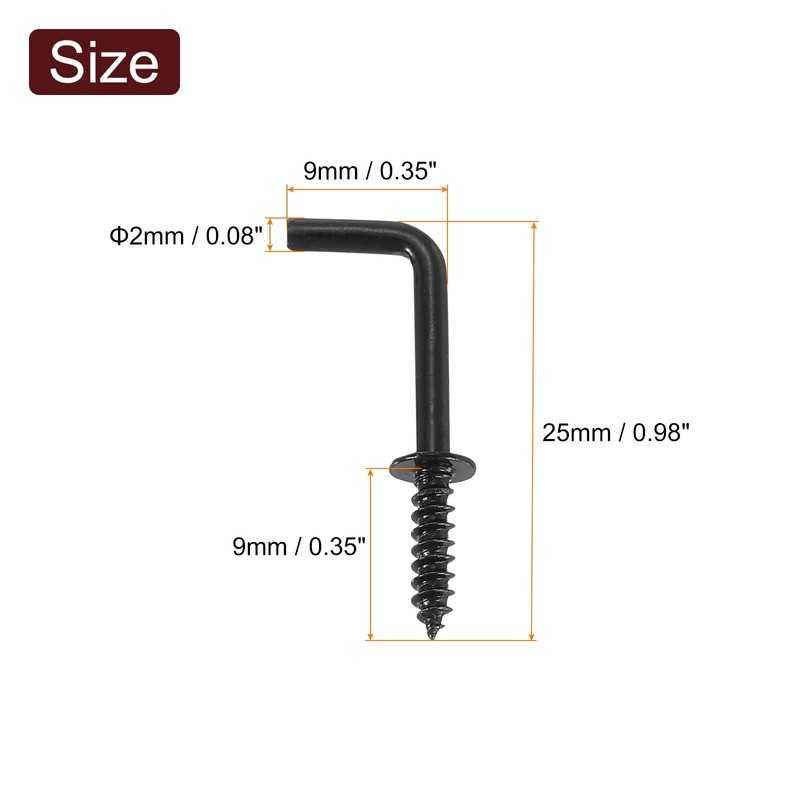 sourcing map 40 Pcs L Shape Hooks, 5/8 Inch Right