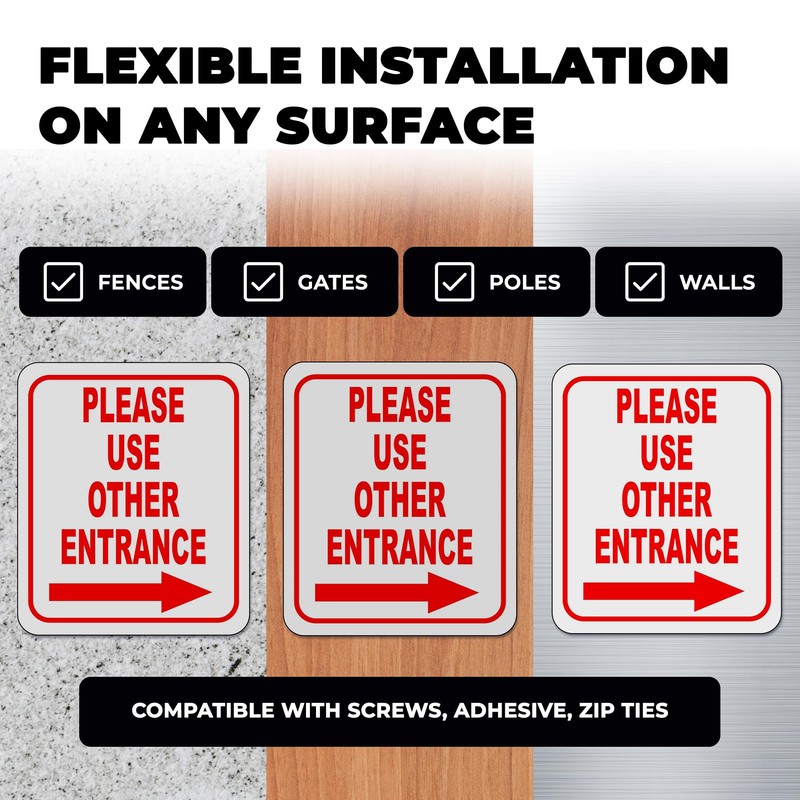 Please Use Other Entrance Left Arrow Aluminum Composite Outdoor Sign