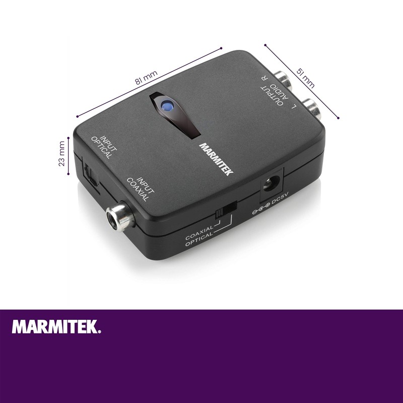 Marmitek Connect DA21 - Audio Converter, Digital, Stereo, PCM