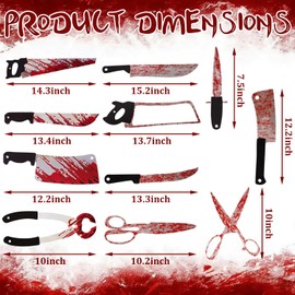 Favuit Halloween Party Decorations Bloody Banner, Horror Movie Theme Scary Garland Hanging Decor, Creepy Spooky Knives Props Party Supplies for Indoor Outdoor Haunted House Bar Home Wall Decoration