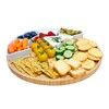 JS Gourmet Bamboo Cheese Board with 4 Ceramic Bowls, Round