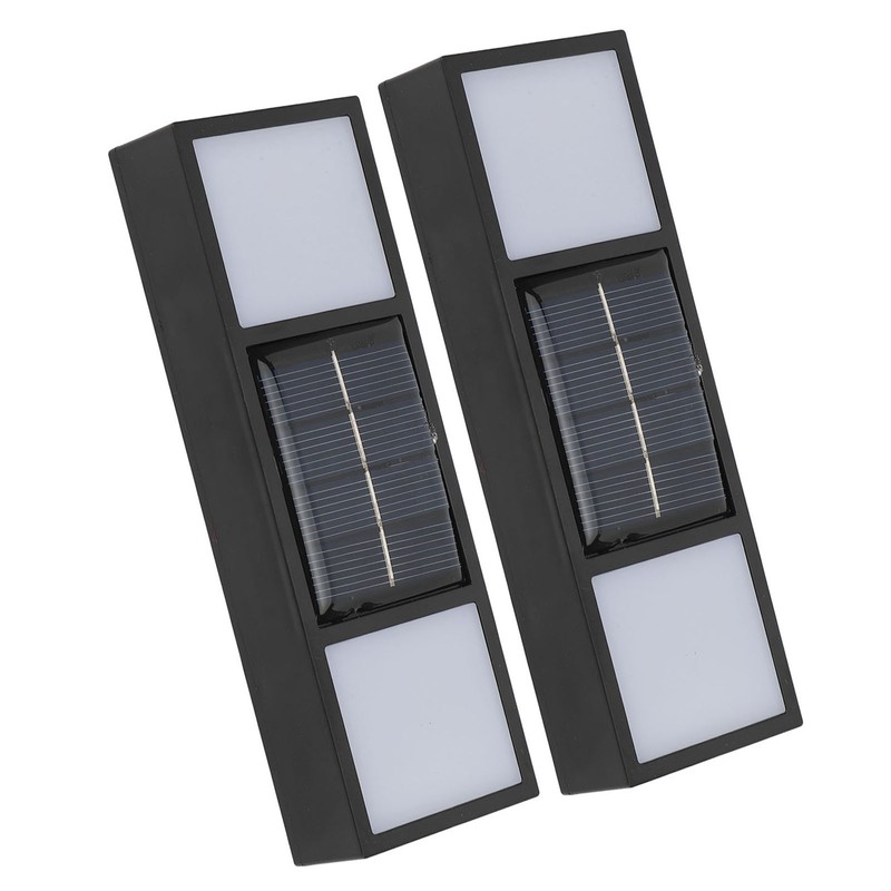 2 Sets Solar Wall Lamp IP65 Protection Grade Bidirectional Multifunctional