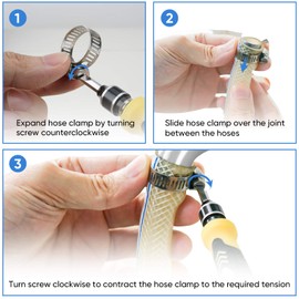 TICONN 40PCS Hose Clamp Set - 1/4''–1-1/8'' 304 Stainless Steel Worm Gear Hose Clamps for Pipe, Intercooler, Plumbing, Tube and Fuel Line