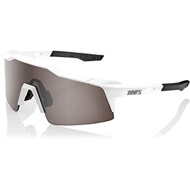 100% Speedcraft SL Sport Performance Sunglasses - Sport and Cycling Eyewear (Matte White - HiPER Silver Mirror)