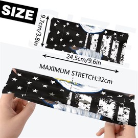 Forchrinse 6Pieces Swirl Tie Dye Sweatbands for Men Women Stylish Soft Elastic Running Headbands Sweat Wicking Head Bands for Outdoor