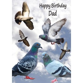 Racing Homing Pigeon Dad Birthday Card