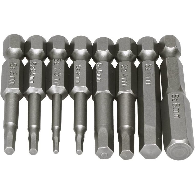 Bestgle 8 Pcs Magnetic Screwdriver Drill Bit Set H1.5-H8 Inner