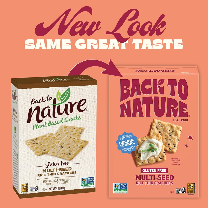 Back to Nature Gluten Free Crackers, Multi-Seed Rice Thins -
