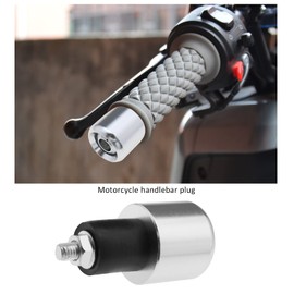 eMagTech 2Pcs 7/8 Inch 22mm Motorcycle Handlebar Ends Plug Aluminum Alloy Motorbike Handlebar Ends Plug Handle Bar End Plug for 22mm Diameter Handlebar Silver