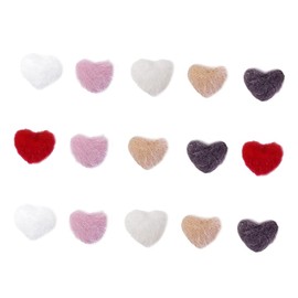 Baluue 15Pcs Plush Heart Nail Decor Cute Mini Plush Nail Art Decorations for Women for DIY Manicure Vibrant Colors for Party Use