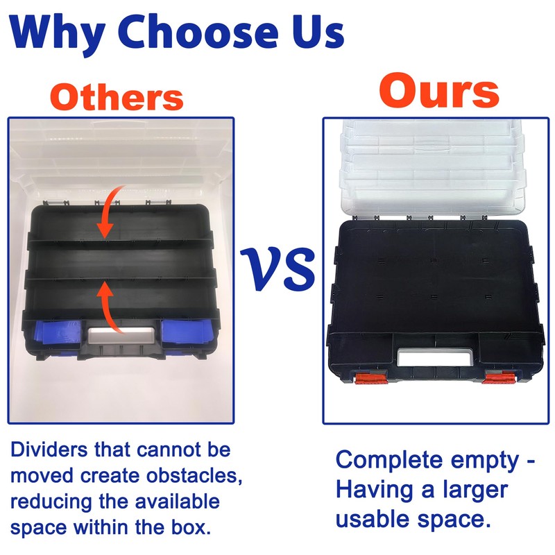 Tools Organizer Box Small Parts Storage Box 50-Compartment Double Side