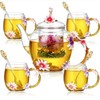 Maxdot 5 Pcs Floral Glass Tea Set, 51 oz Daisy