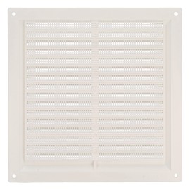 Amig - Square Plastic Ventilation Grille with Mosquito Net | Ventilation Grille for Air Outlets | Ideal for Kitchen and Bathroom Ceilings | Dimensions: 200 x 200 mm | Colour: White