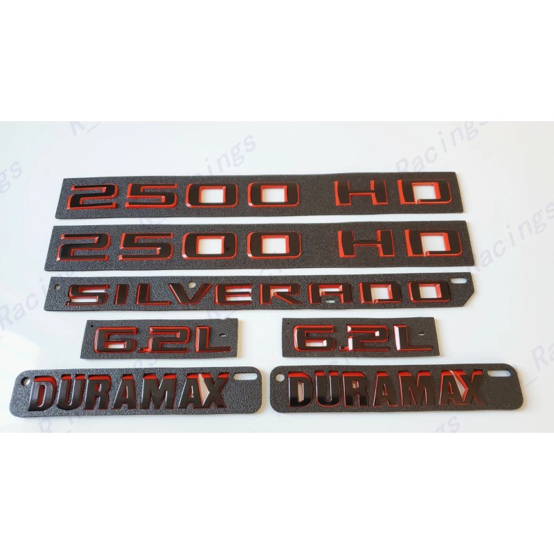 GM Auto Black Red Doors 2500HD Rear Silverado Hood Duramax