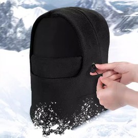 Warm Textured Fleece Thermal Brushed Hooded Neck Warmer Neck Warmer Blue 3ea