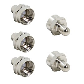 RFAdapter Coax Cable Caps, F Type 75 Ohm Terminator, 5 Pack, Coax Terminator Caps for Unused Ports on Splitter, AMP, Coaxial Cable, Antenna