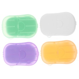 KOMBIUDA Travel Essential 4 Boxes of Soap Paper for Travel Hand Washing Soap Sheets Safe Pp Material Compact Convenient